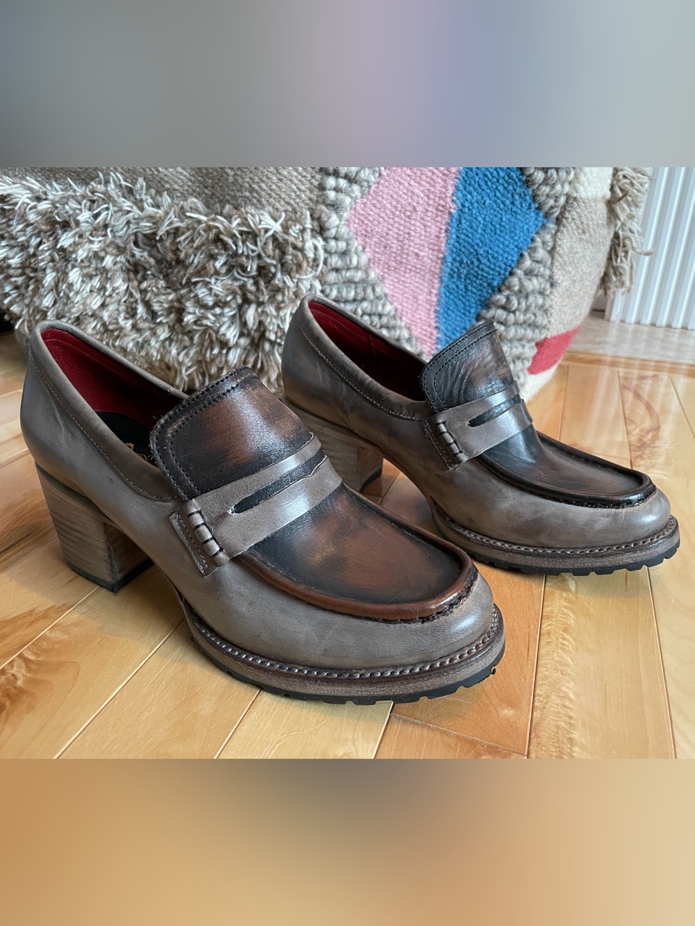 Freebird Bristol Leather Loafers - Size 9 Stone Multi Like New